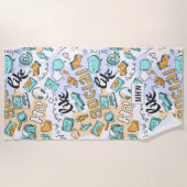 ソーシャルメディクールアカスタムのモノグラムビーチタオル ビーチタオル (正面)