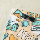 ソーシャルメディクールアカスタムのモノグラムビーチタオル ビーチタオル (インサイチュ)