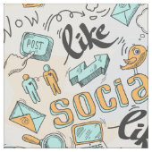 ソーシャルメディクールアパターン生地 ファブリック (クローズアップ)