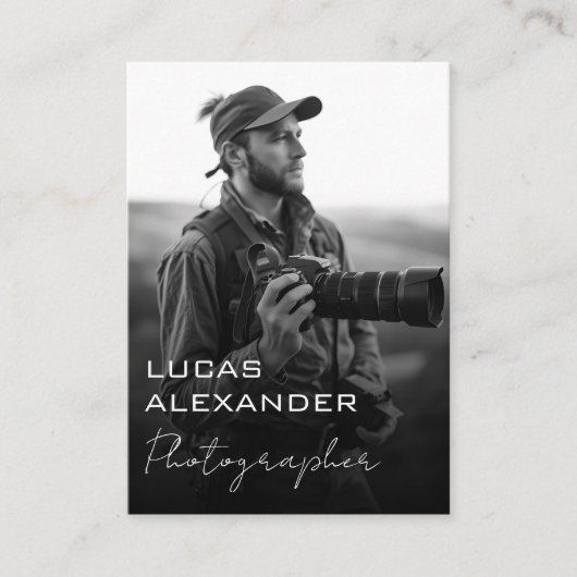 ソーシャルメディシンプルアミニマルフォトグラファーのまたはコード 名刺 (正面)