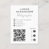 ソーシャルメディシンプルアミニマルフォトグラファーのまたはコード 名刺 (裏面)