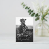 ソーシャルメディシンプルアミニマルフォトグラファーのまたはコード 名刺 (スタンド正面)