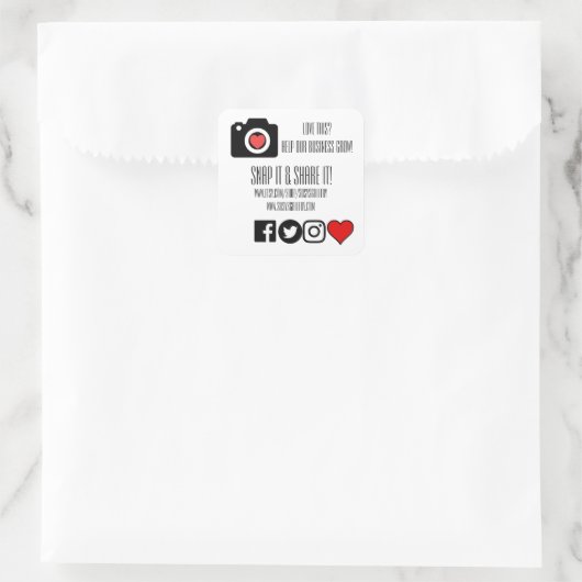 ソーシャルメディシンプルア用のラベル – 言葉を出せ！ スクエアシール (バッグ)