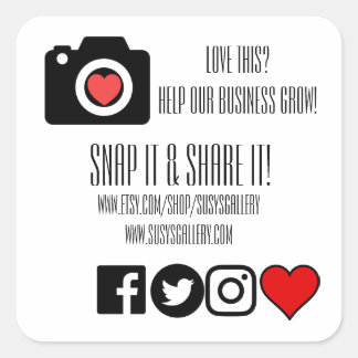 ソーシャルメディシンプルア用のラベル – 言葉を出せ！ スクエアシール