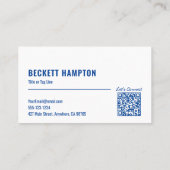 ソーシャルメディシンプルアQRコードブルー 名刺 (裏面)