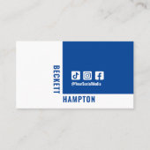 ソーシャルメディシンプルアQRコードブルー 名刺 (正面)