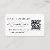 ソーシャルメディシンプルアQRコード感謝していユーディスカウント エンクロージャーカード (裏面)