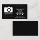 ソーシャルメディスタイリッシュアカメラフリーランス写真家 名刺 (正面/裏面)
