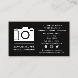 ソーシャルメディスタイリッシュアカメラフリーランス写真家 名刺