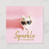 ソーシャルメディパーソナライズされたアのダブルフォトQR スクエア名刺 (裏面)