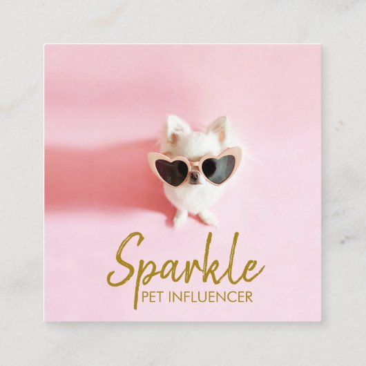 ソーシャルメディパーソナライズされたアのダブルフォトQR スクエア名刺 (裏面)