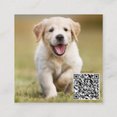 ソーシャルメディパーソナライズされたアモノグラム3写真QRコード スクエア名刺 (裏面)