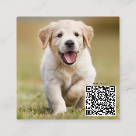 ソーシャルメディパーソナライズされたアモノグラム3写真QRコード スクエア名刺 (裏面)