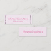 ソーシャルメディパーソナライズされたア「ピンクリーフ」 スキニー名刺 (正面/裏面)