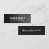 ソーシャルメディパーソナライズされたア「ブラックレザー」 スキニー名刺 (正面/裏面)