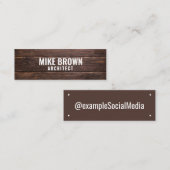 ソーシャルメディパーソナライズされたア「木製パネル」 スキニー名刺 (正面/裏面)