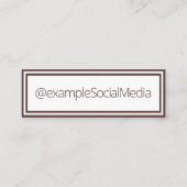 ソーシャルメディパーソナライズされたア「茶色の羽」 スキニー名刺 (裏面)