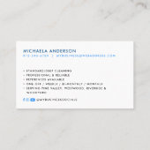 ソーシャルメディモダンアのクリーニングサービス 名刺 (裏面)