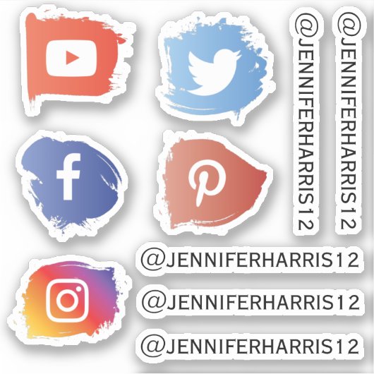 ソーシャルメディモダンアのステッカスタムカー シール (正面)