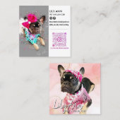 ソーシャルメディモダンアのダブルフォトQR スクエア名刺 (正面/裏面)