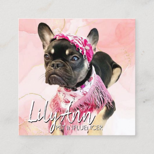 ソーシャルメディモダンアのダブルフォトQR スクエア名刺 (裏面)