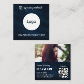 ソーシャルメディモダンアの追加ロゴ写真の情報QRコード スクエア名刺 (正面/裏面)