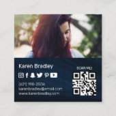 ソーシャルメディモダンアの追加ロゴ写真の情報QRコード スクエア名刺 (裏面)