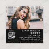 ソーシャルメディモダンアの追加ロゴ写真のQRコード スクエア名刺 (裏面)