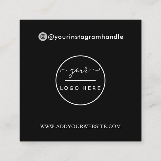 ソーシャルメディモダンアの追加ロゴ写真のQRコード スクエア名刺 (正面)