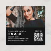 ソーシャルメディモダンアの追加ロゴ写真のQRコード スクエア名刺 (裏面)