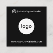 ソーシャルメディモダンアの追加ロゴ写真のQRコード スクエア名刺 (正面)