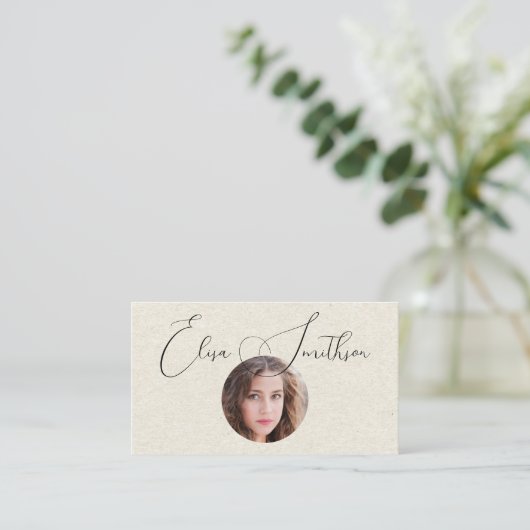 ソーシャルメディモダンアのQRコードをスクリプトで写真を追加 名刺 (スタンド正面)