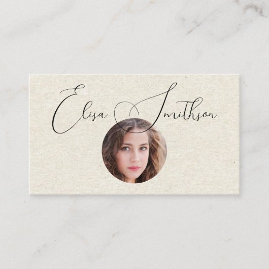 ソーシャルメディモダンアのQRコードをスクリプトで写真を追加 名刺 (正面)