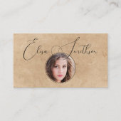 ソーシャルメディモダンアのQRコードをスクリプトで写真を追加 名刺 (正面)