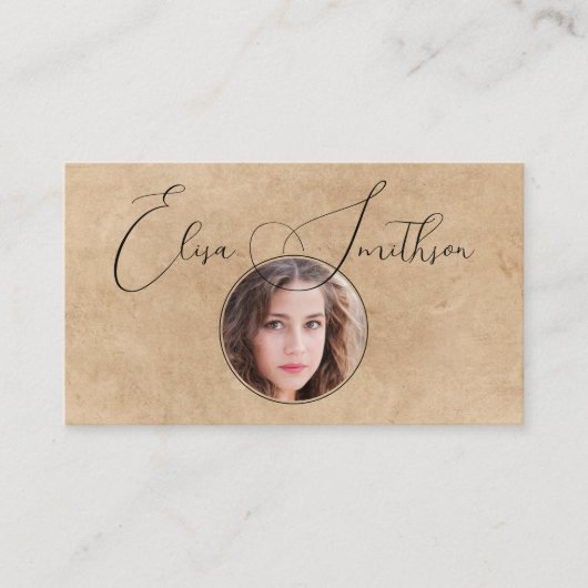 ソーシャルメディモダンアのQRコードをスクリプトで写真を追加 名刺 (正面)