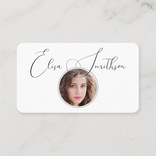 ソーシャルメディモダンアのQRコードをスクリプトで写真を追加 名刺 (正面)