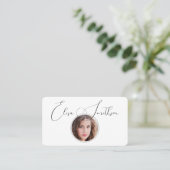 ソーシャルメディモダンアのQRコードをスクリプトで写真を追加 名刺 (スタンド正面)