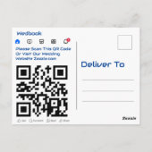 ソーシャルメディモダンアをテーマにした写真QRコード結婚s ポストカード (裏面)