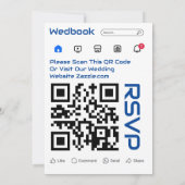 ソーシャルメディモダンアをテーマにした写真QRコード結婚s 招待状 (裏面)