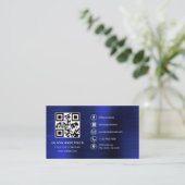 ソーシャルメディモダンアアイコンを使用したミニマルなロゴ 名刺 (スタンド正面)