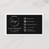 ソーシャルメディモダンアアイコンを使用したミニマルなロゴ 名刺 (正面)