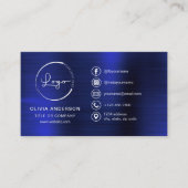 ソーシャルメディモダンアアイコンを使用したミニマルなロゴ 名刺 (正面)