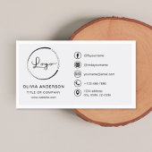 ソーシャルメディモダンアアイコンを使用したミニマルなロゴ 名刺