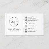 ソーシャルメディモダンアアイコンを使用したミニマルなロゴ 名刺 (正面)