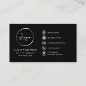 ソーシャルメディモダンアアイコンを使用したミニマルなロゴ 名刺 (正面)