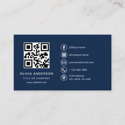 ソーシャルメディモダンアアイコンを使用したミニマルなロゴ 名刺 (正面)