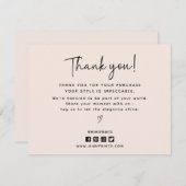 ソーシャルメディモダンアアイコンサンキューカード エンクロージャーカード (正面/裏面)