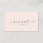 ソーシャルメディモダンアアイコン赤面ピンクエレガント 名刺 (裏面)