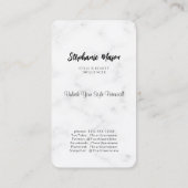 ソーシャルメディモダンアインフルエンサー美しい大理石 名刺 (裏面)