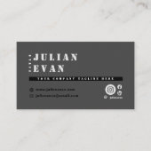 ソーシャルメディモダンアオールブラックはっきりしたタイポグラフィ 名刺 (正面)